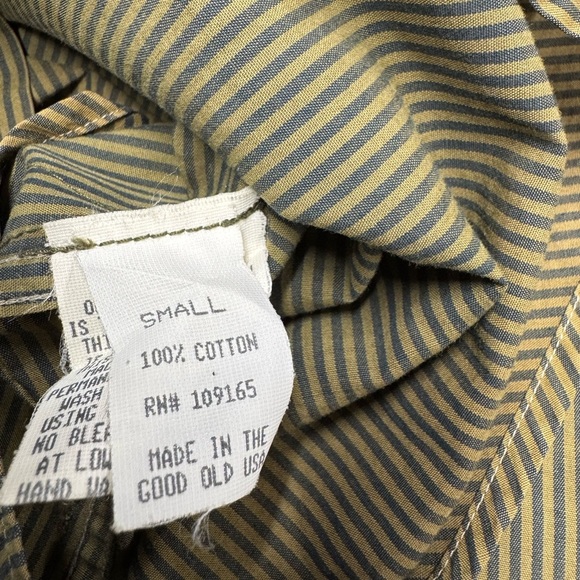 RILEY DENIM Men's Military Shirt Army Green S - Picture 15 of 15